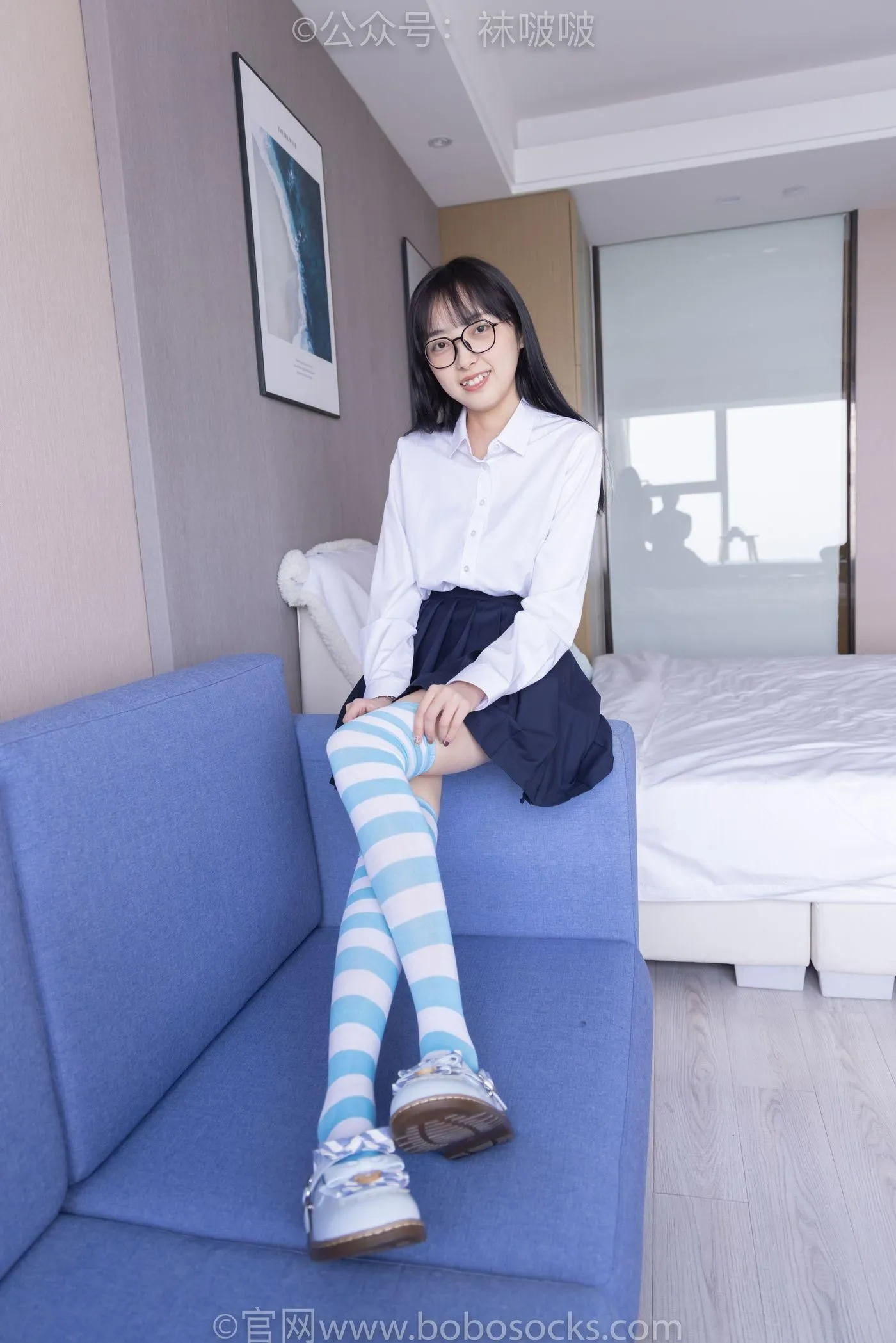 [BoBoSocks袜啵啵]NO.070 稚予-皮鞋、拖鞋、过膝袜、白棉袜 [148P]插图6